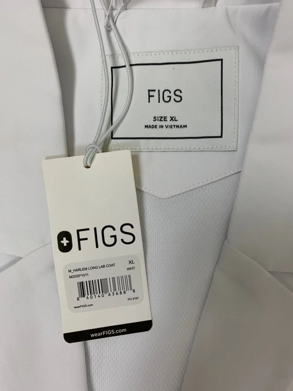 Figs Men's Harlem Long Lab Coat White XL NWT